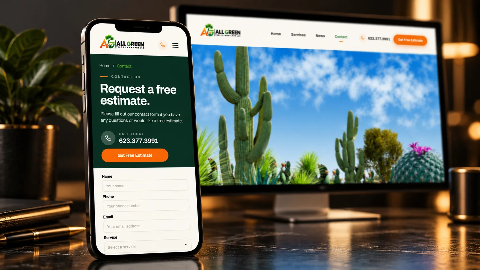 all green tree website design
